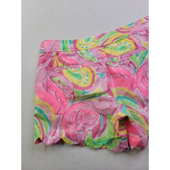 Lilly Pulitzer Buttercup Short All Nighter Women's 00 Scalloped Hem Flamingo 5" - Picture 11 of 11
